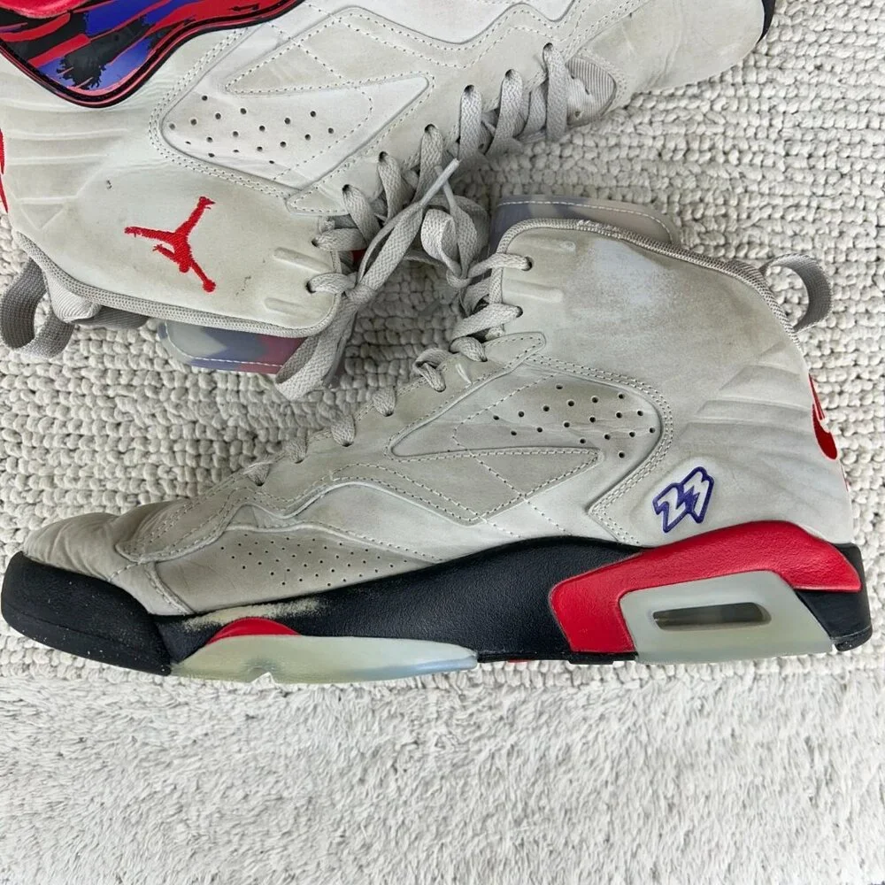 Jordan MVP 678 Shoes Mens 10 Natural Dark Gray Grey Red Basketball Sneakers‎